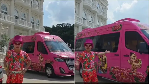 竹北吊車大王64歲生日禮曝光！老婆一看笑喊「像禮儀車」　車尾藏孝心亮點