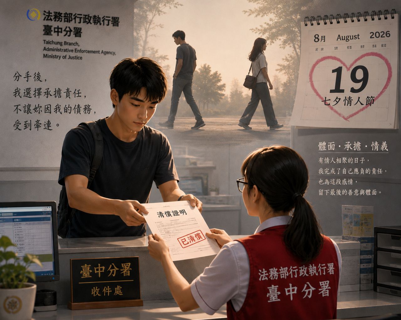 前女友當擔保人險遭強制執行 不想拖累她!台中男七夕繳清欠費