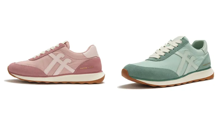 FitFlop x Pantone聯名系列Retro-Q FF Suede Trainers休閒鞋款，各4850元。品牌提供