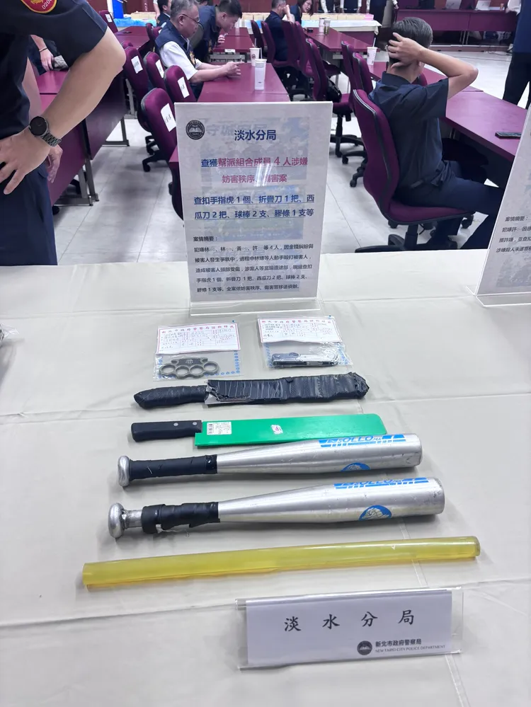 新北警啟動「守城安民」專案，掃蕩黑幫並查獲暴力集團與棍棒。翻攝畫面