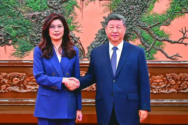 鄭麗文4月與中國國家主席習近平在北京會面。國民黨提供