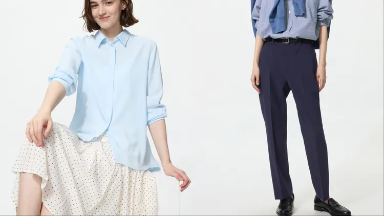 UNIQLO嫘縈上衣（左）優惠價590元、SMART長褲（右）優惠價790元。品牌提供