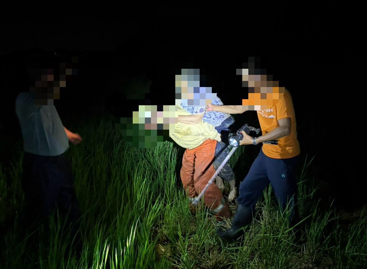桃園市消防局特搜救犬精準搜尋 失聯民眾平安獲救