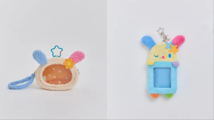 mini matters毛絨絨花小兔娃包（左）780元、花小兔證件套（右）680元。品牌提供