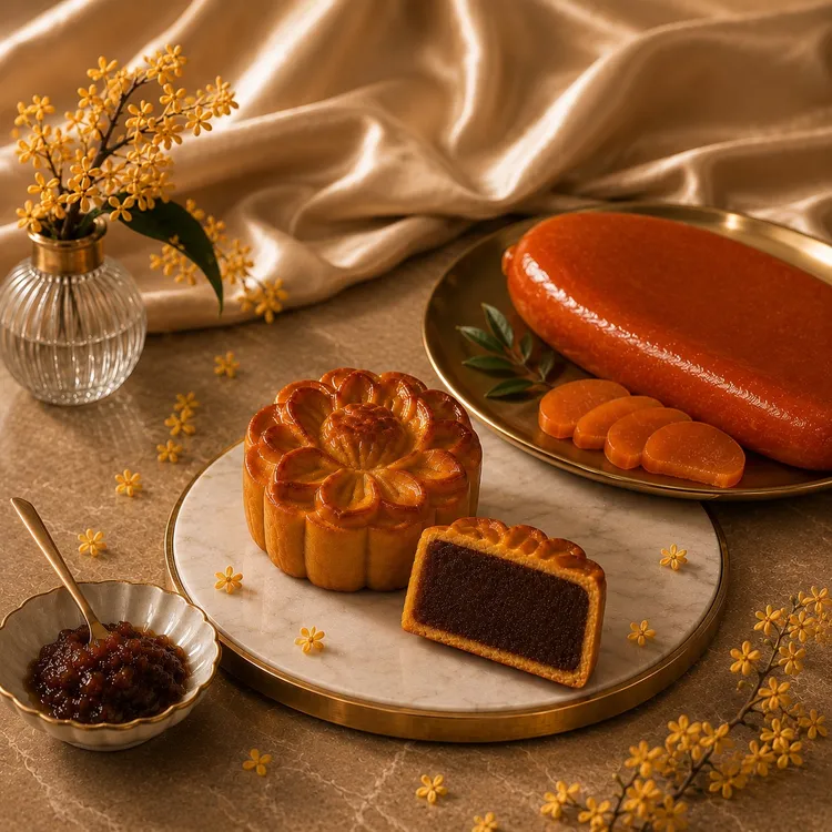 台灣精品烏魚子品牌「魚香涎」推《烏金鏡月之禮》月餅禮盒。魚香涎提供