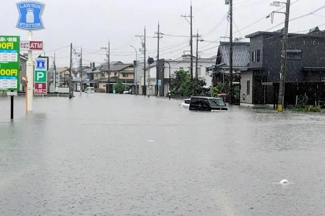 福井縣豪雨成災。翻攝X