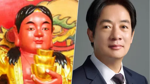 賴清德撞臉財神　網友懂了：難怪普發1萬