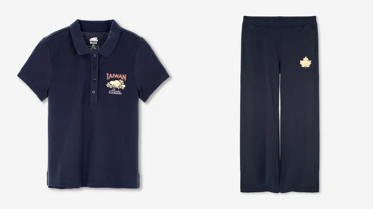 Roots Taiwan Day系列短袖POLO衫（左）2280元、海軍深藍棉褲（右）3380元。品牌提供