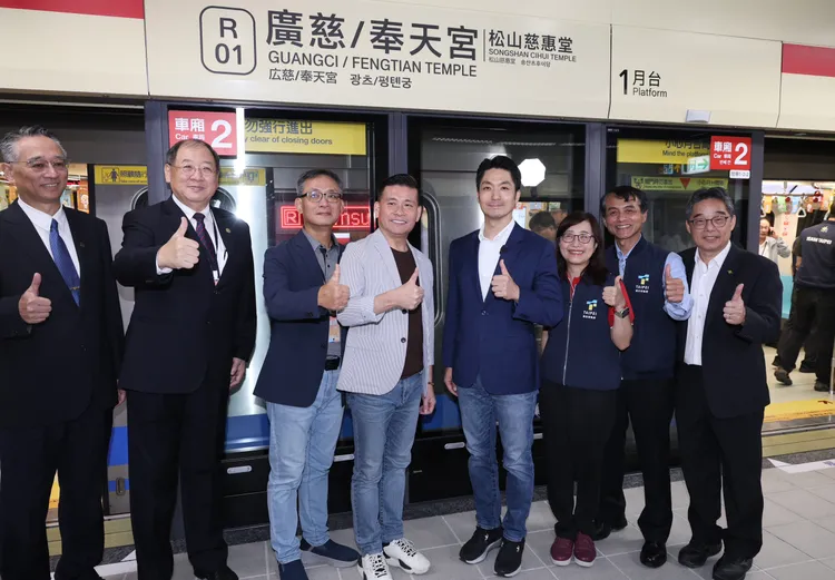 信義線東延廣慈／奉天宮站正式通車，台北市長蔣萬安出席通車典禮。莊宗達攝