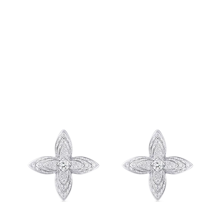 LV高級珠寶Idylle Blossom耳環， 白K金鑲嵌鑽石。品牌提供