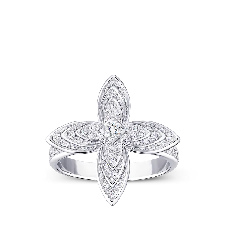 LV高級珠寶Idylle Blossom 戒指，白K金鑲嵌鑽石。品牌提供