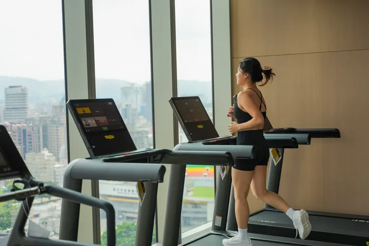 健身房使用義大利頂級健身品牌Technogym。田欣雲攝