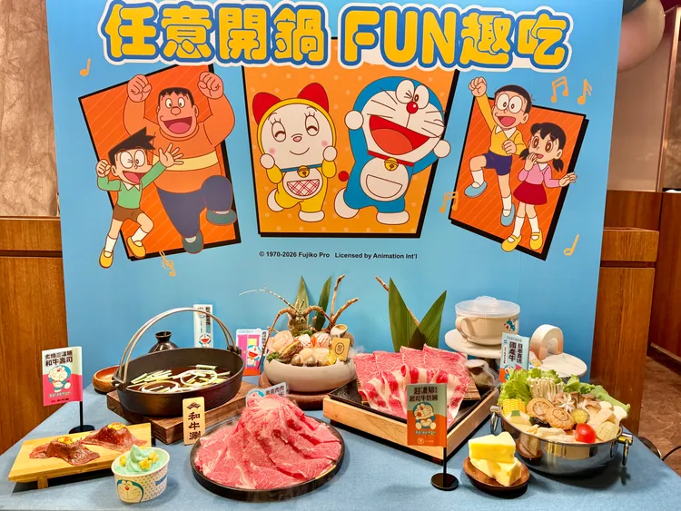 王品兩大火鍋品牌與「哆啦A夢」合作，期間推出主題活動。莊偉祺攝