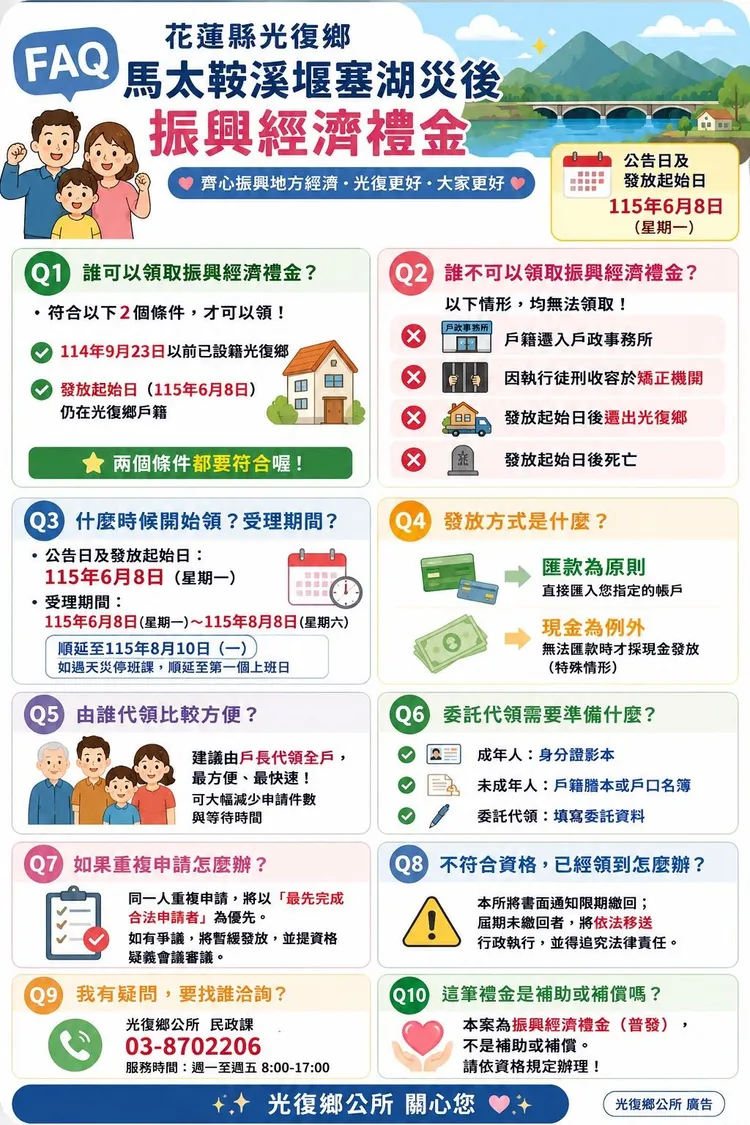 10大QA一次看。翻攝《花蓮縣光復鄉公所》官網