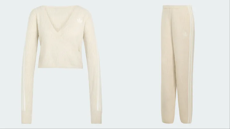 adidas Originals by JENNIE針織上衣（左）3690元、針織長褲（右）3890元。品牌提供