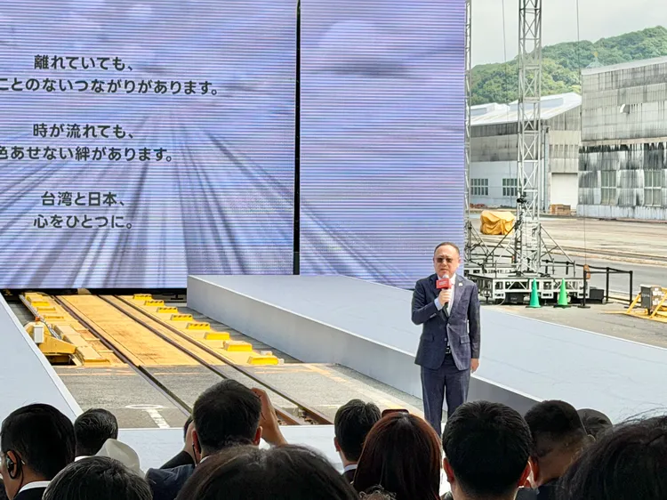 高鐵董事長史哲於新世代列車N700ST出廠典禮說明日後規劃。莊偉祺攝