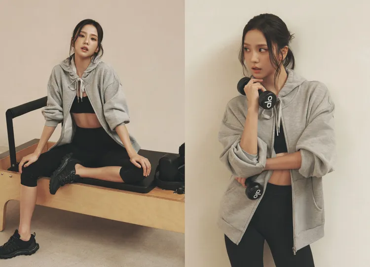 Jisoo以運動內衣配上緊身七分褲腿。翻攝Jisoo IG