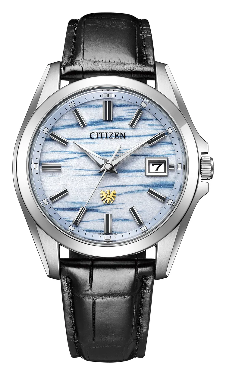 The CITIZEN土佐和紙「管狀紮染」限定款腕錶AQ4090-08A，10萬8000元。品牌提供