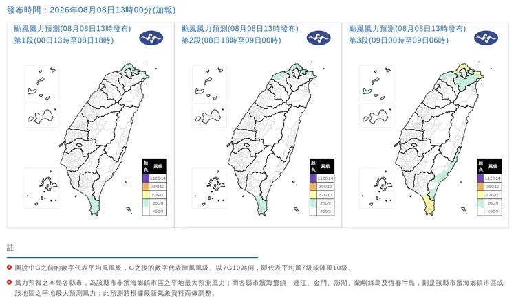 風力預測。中央氣象署