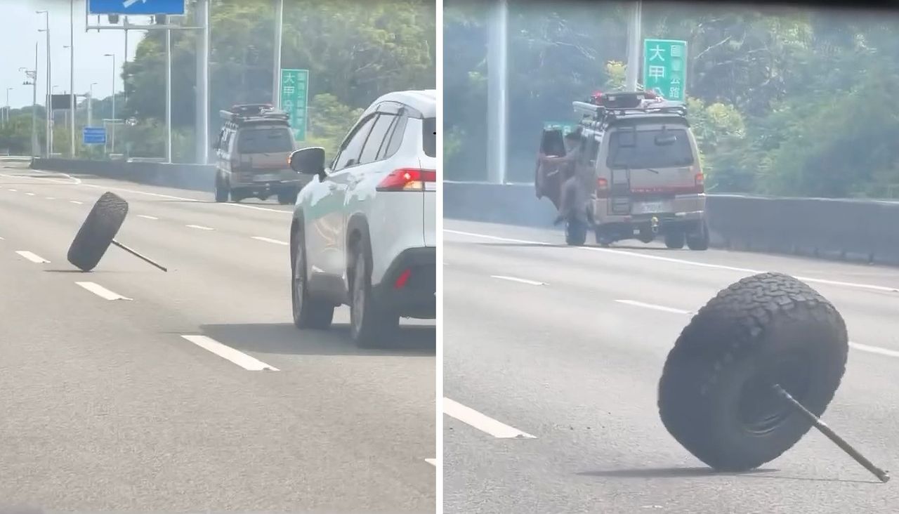 羽球國手國道目擊車輛輪胎脫落 車上載老婆小孩!嚇他一身冷汗