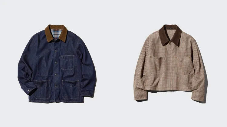 UNIQLO工裝外套（左）、格紋短版外套（右），各1490元。品牌提供