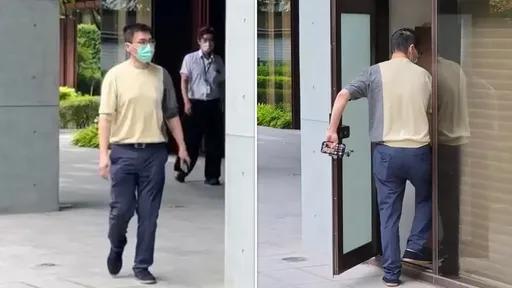 趙建銘現身！戴口罩「從側門溜進診所」畫面曝光