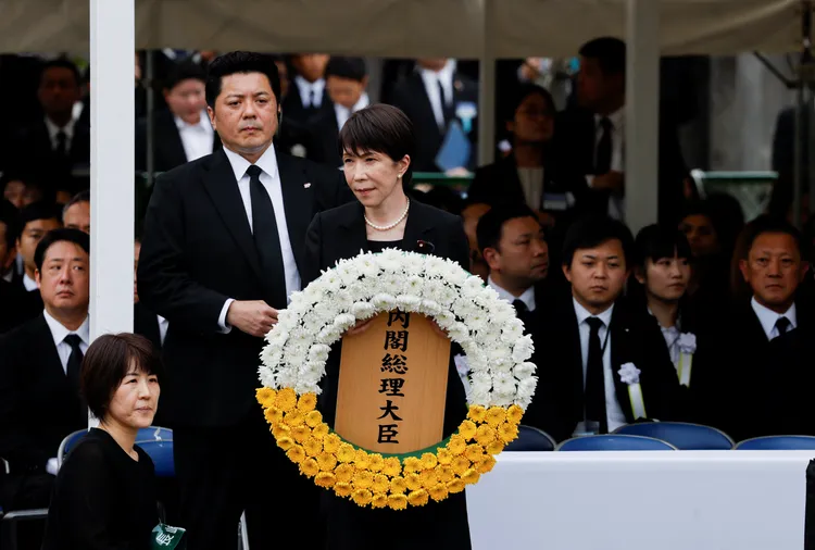 日本首相高市早苗出席典禮。路透社