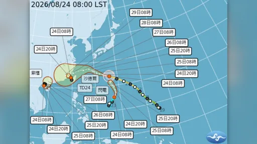 閃電颱風生成！「颱風3+1共存」路徑圖密密麻麻