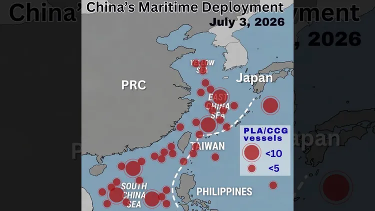 專家認為，中共海警船持續在東部海域出現，可能是要熟悉未來封控航道。圖為台灣超過110艘中國軍艦及海警船，圖取自吳釗燮X