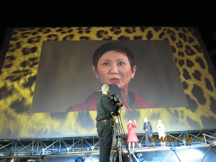 2014年，瑞士第67屆盧卡諾國際電影節露天廣場頒獎典禮。翻攝南生安歌ENCORE NANSUN網站