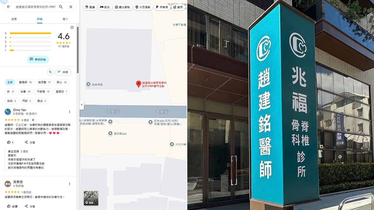 趙建銘診所Google變4.6顆星 1星負評聲援陳幸妤全被清空
