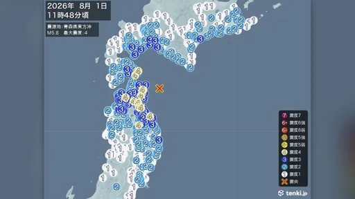 日本又搖了！5.8地震撼動北海道、青森