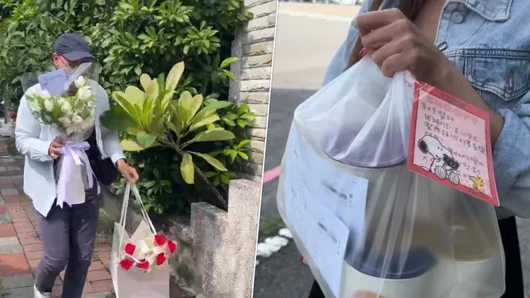 支持者送上鮮花、豆花替陳幸妤加油打氣。民眾提供