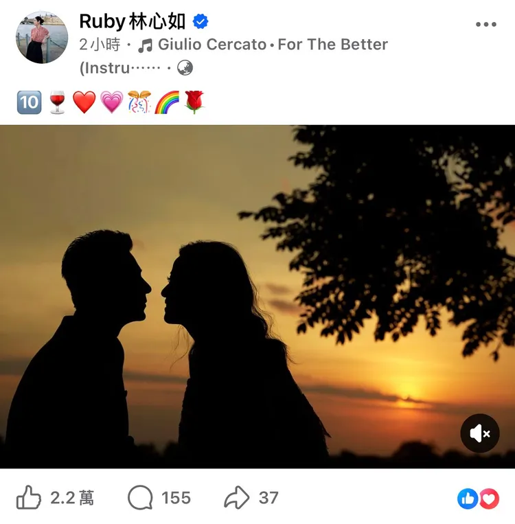 林心如放上婚紗照，浪漫慶祝結婚10周年。翻攝自林心如臉書