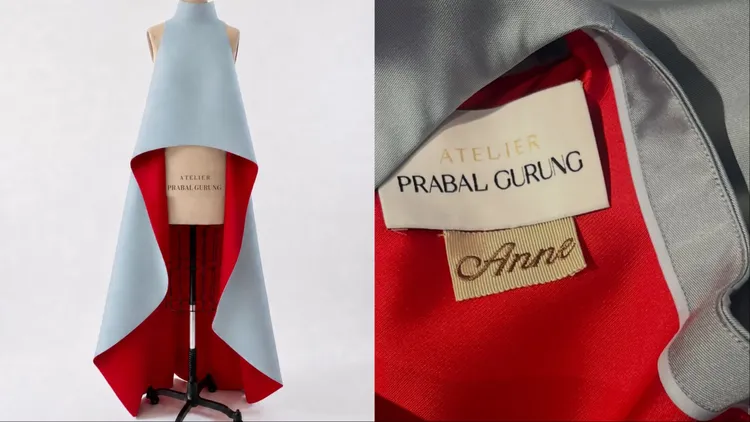 訂製裝在標籤下方還縫上了「Anne」的專屬字樣。翻攝Prabal Gurung IG