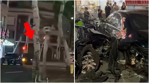 高雄特斯拉失控連撞12車！ 險衝光華夜市人潮 網友狂喊「賓士救了很多人」