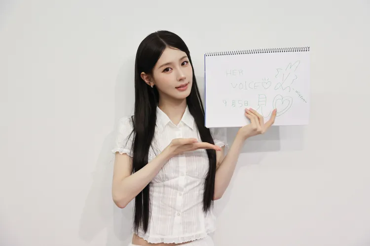 薇娟以「香菜風味」奇異筆寫下告白。CUBE Entertainment提供