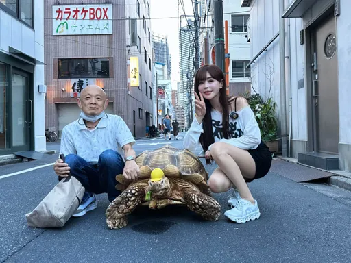 李冠儀遊東京　巧遇100kg明星象龜　「麒麟臂」比腿還粗！