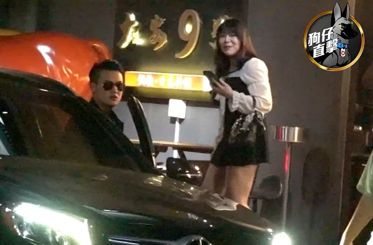 梁軒安（左）和蕭淑慎抵達餐廳後，一名短裙辣妹迎接兩人。特勤中心攝