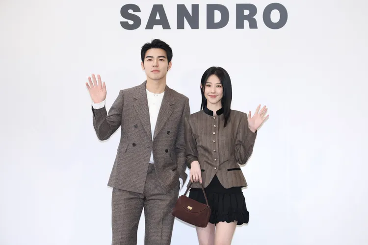 陳昊森（左）、邵雨薇（右）出席時尚品牌SANDRO活動。莊宗達攝