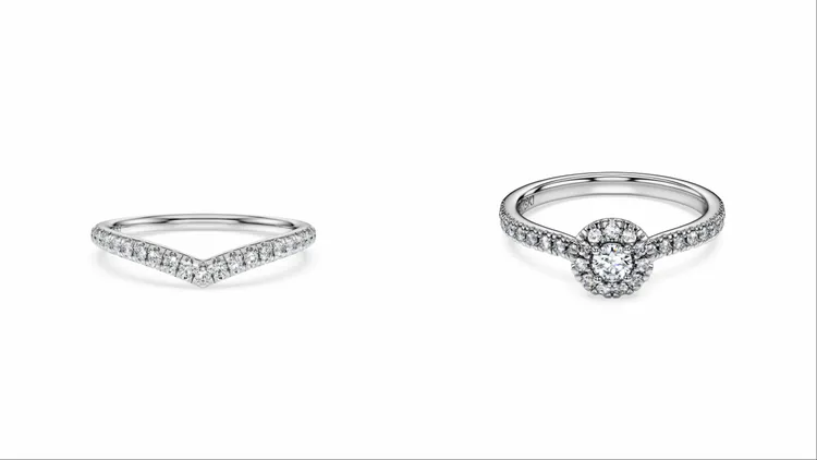SWAROVSKI Eternity 0.25克拉戒指 （左）3萬3000元、Eternity 0.45克拉戒指（右）1萬8500元。品牌提供