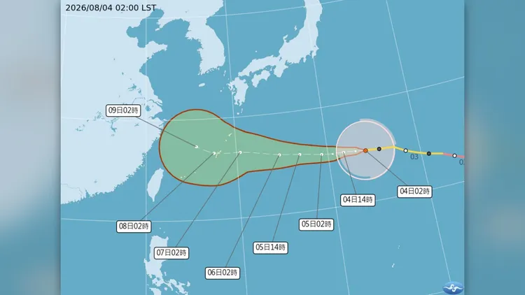 白海豚颱風預估8至9日將對台灣天氣帶來較明顯影響，屆時全台降雨機率提高。中央氣象署