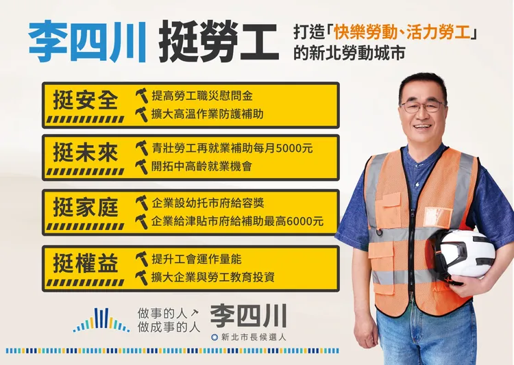 李四川勞工四大政策。競辦提供