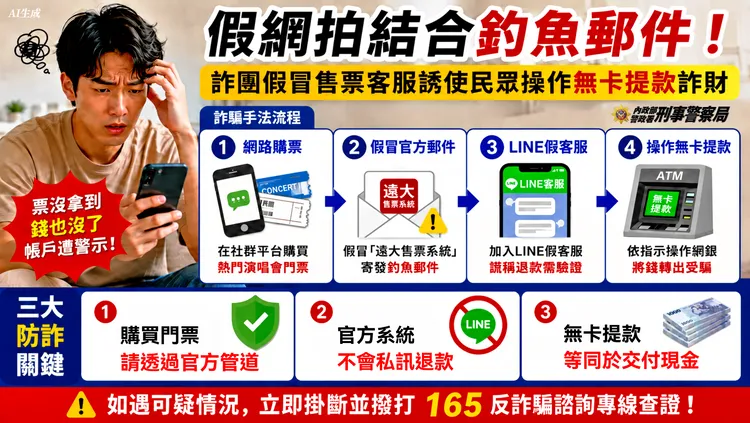 假網拍結合釣魚郵件詐騙手法。刑事局提供