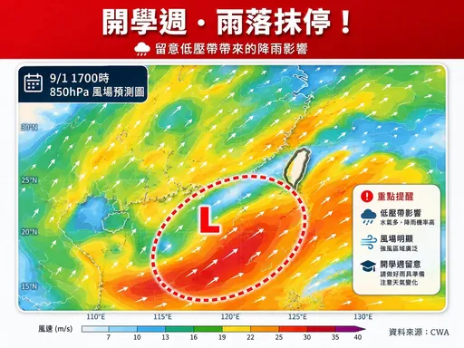開學週雨不停！南部今起4天雨更猛　接著低壓加入戰場