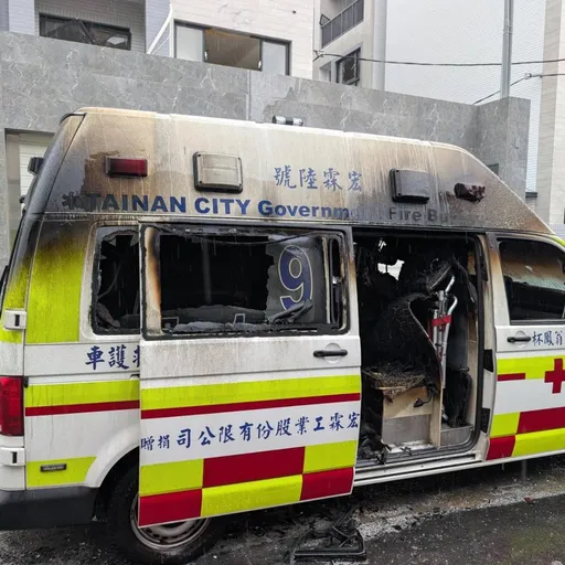 台南大爆炸15傷　救護車、消防車遭波及受損