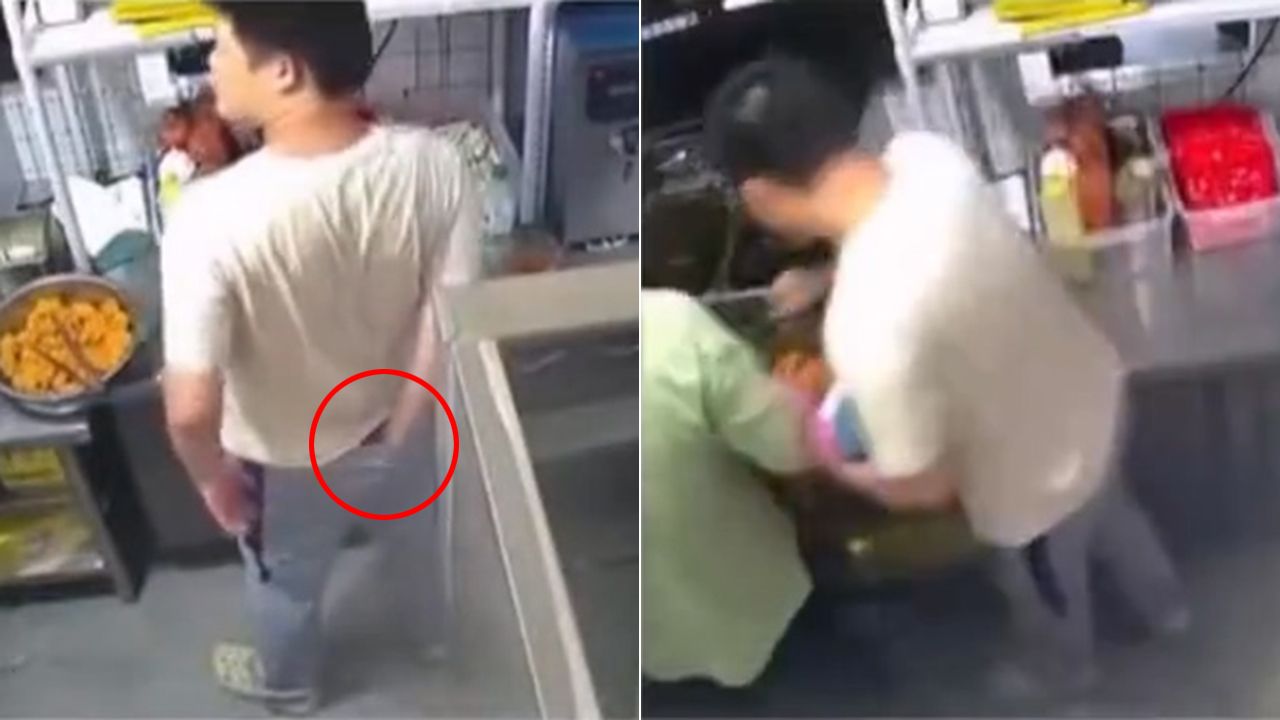 影片|店員摳完屁股就打包炸雞 20秒「噁行」把整家店搞沒了