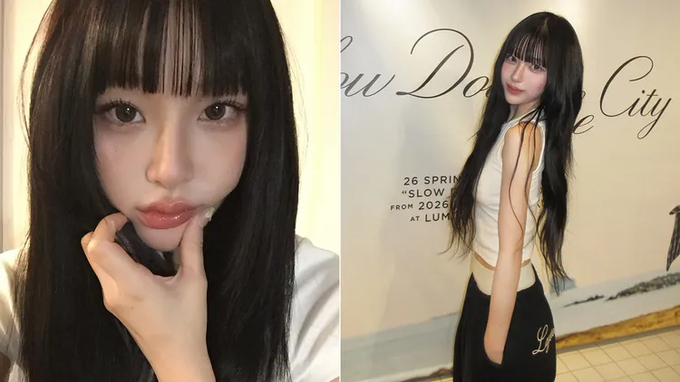長髮正妹被搜出是混血網紅「鈴」。翻攝自鈴IG