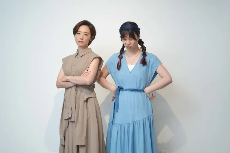 林子熙（左）和許乃涵戲裡開吵。大愛提供