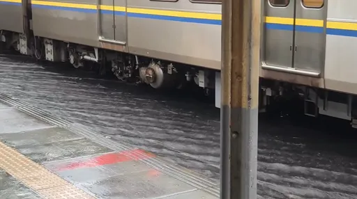 暴雨慘淹台南車站　台鐵「水中行駛」全網佩服！日本人淚謝